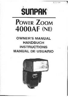 Sunpak 4000 AF manual. Camera Instructions.